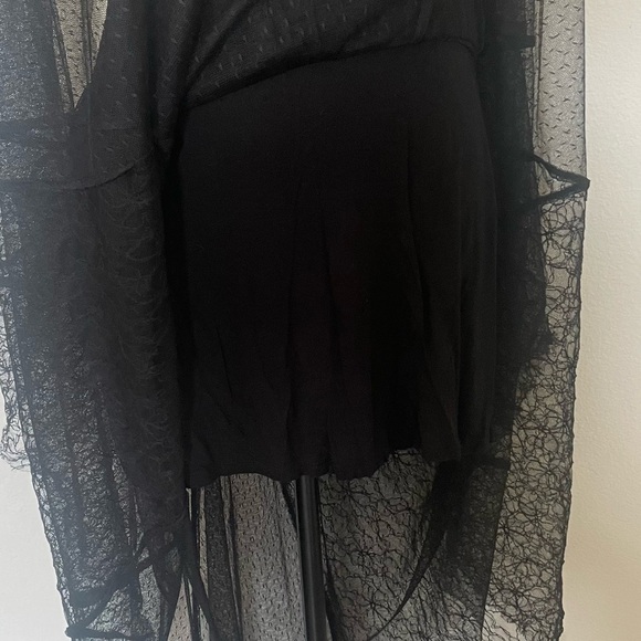 Free People Womens Black Dotted Eden soft Tulle layered Skirt Size L - Picture 4 of 11